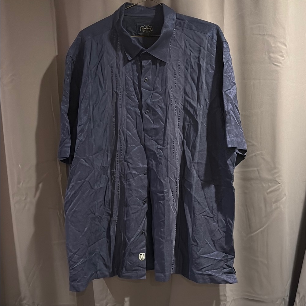 Nat Nast Dark Blue Casual Button Down Shirt